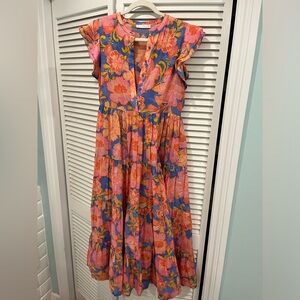 Karlie EUC Dress Orange/Peach/Blue Size Medium